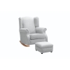 Picture of Snazzy Wingback Rocker Chair with Ottoman - Grey