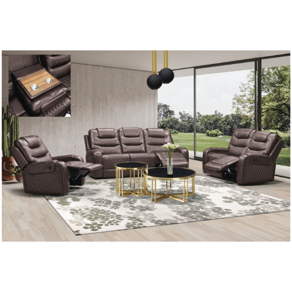 Picture of Mariston 3Pce 5 Motion Lounge Suite - Brown