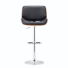 Picture of Rome Adjustable Bar Stool - Walnut & Black - Silver Base